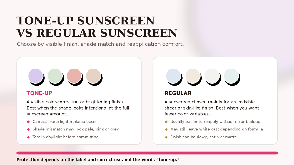 Tone-Up Sunscreen vs Regular Sunscreen: Which Finish Fits Your Skin?
