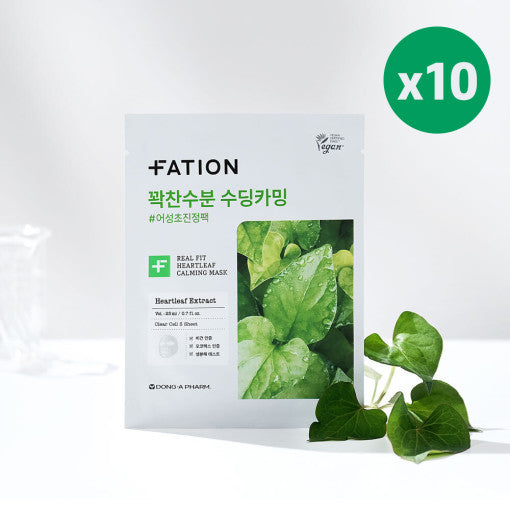 FATION: Real Fit Heartleaf Calming Mask Sheet Ea (23ml x 10)