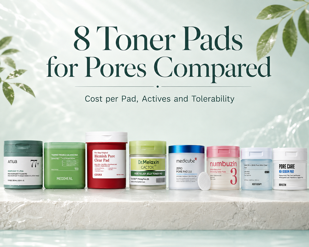 8 Toner Pads for Pores Compared: Cost per Pad, Actives and Tolerability