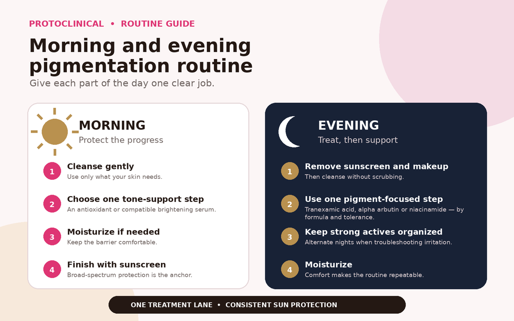 Morning and Evening Pigmentation Routine: A Practical AM and PM Plan