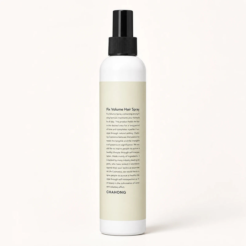 CHAHONG Fix Volume Hair Spray 250ml bottle on a clean warm-white studio background