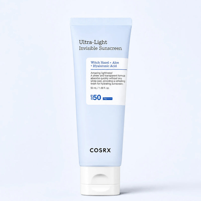 COSRX Ultra-Light Invisible Sunscreen SPF50 PA++++ 50ml pale blue tube