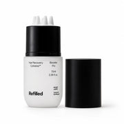 Refilled Hair Recovery Cytokine Booster Pro 70ml bottle with silicone scalp massager and black cap
