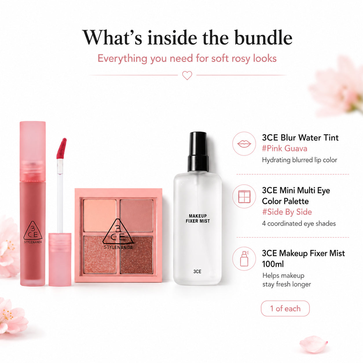 3CE Makeup Lock and Glow Set