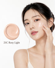 ProtoClinical k-beauty [DEAR DAHLIA] Daily Defense PDRN BB Cream SPF40 40ml (4colors) shown as a rosy beige diagonal shade swatch graphic with taupe accents on a light background