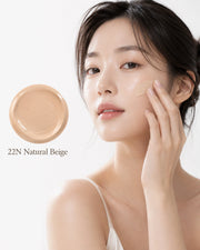 ProtoClinical k-beauty [DEAR DAHLIA] Daily Defense PDRN BB Cream SPF40 40ml (4colors) shown as a natural beige diagonal shade swatch graphic with taupe accents on a light background