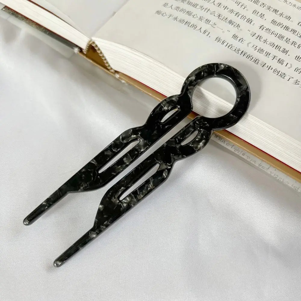 1PC Fshion Design Hair Bun U-Shaped Hair Sticks Sticks Acetate Clip Hairpins for Woman Meatball Head Sweet Hair Accessories
