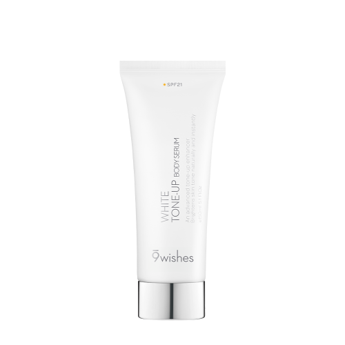 9wishes White Tone-Up Body Serum SPF21 150ml tube on a transparent background