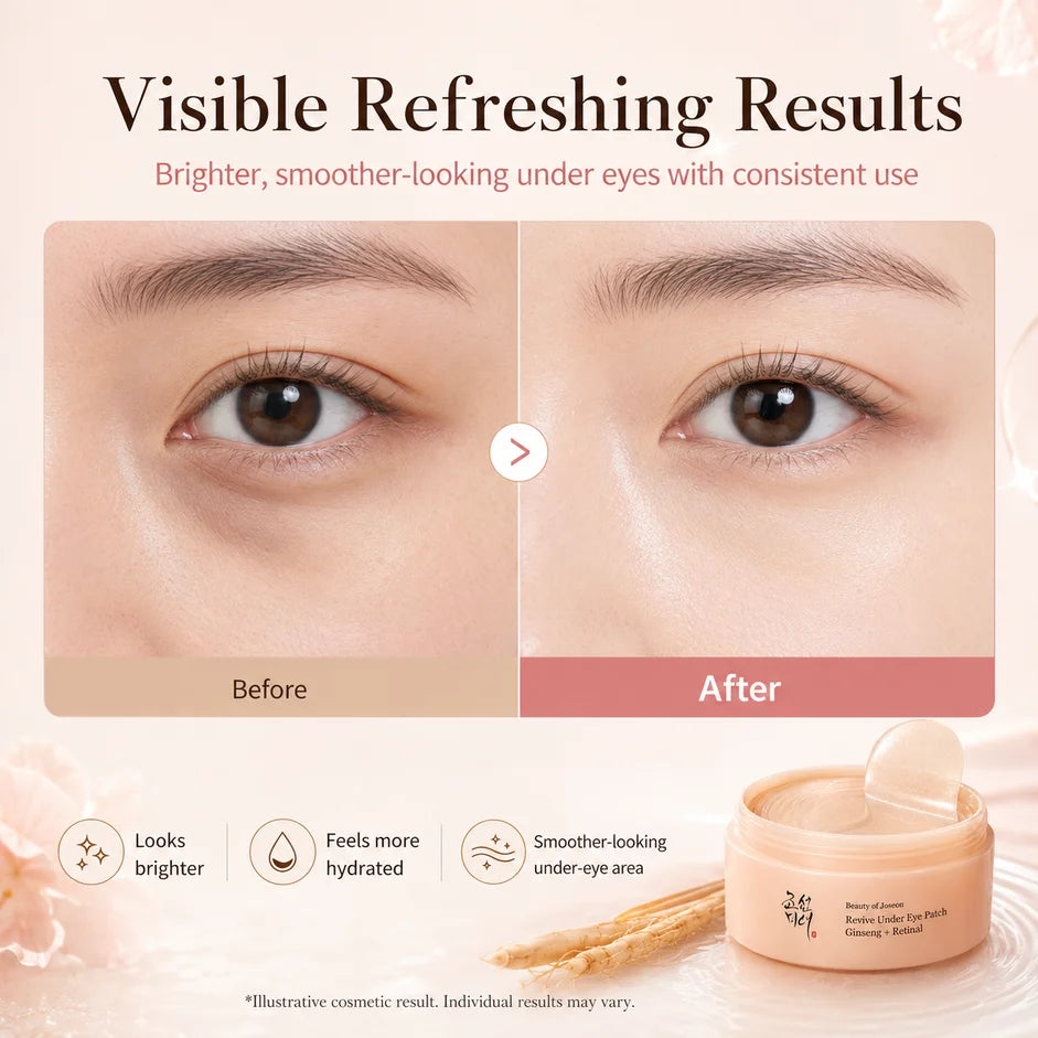 BEAUTY OF JOSEON: Revive Under Eye Patch Ginseng + Retinal 93g/ (60Units)