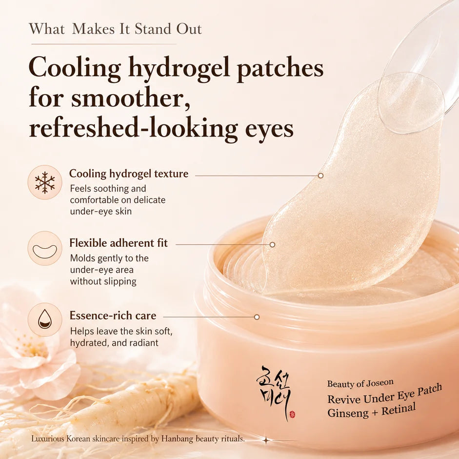 BEAUTY OF JOSEON: Revive Under Eye Patch Ginseng + Retinal 93g/ (60Units)