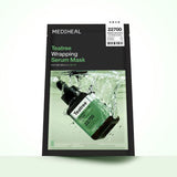 ProtoClinical k-beauty MEDIHEAL Teatree Wrapping Serum Mask 25ml X 10ea shown as a single upright package with green label blocks and a dark top on a light background