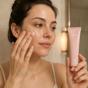 Applying Abib PDRN Intensive Cream 1.5 to the cheek