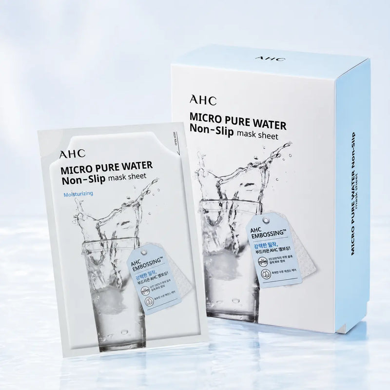 AHC Micro Pure Water Non-Slip Sheet Mask Set with box and sachet
