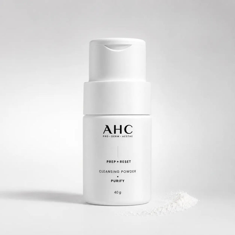AHC PREP + RESET Cleansing Powder 40 g bottle with fine white powder
