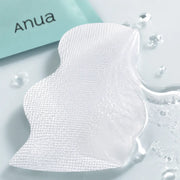 Macro view of ANUA collagen mesh patch activating with moisture
