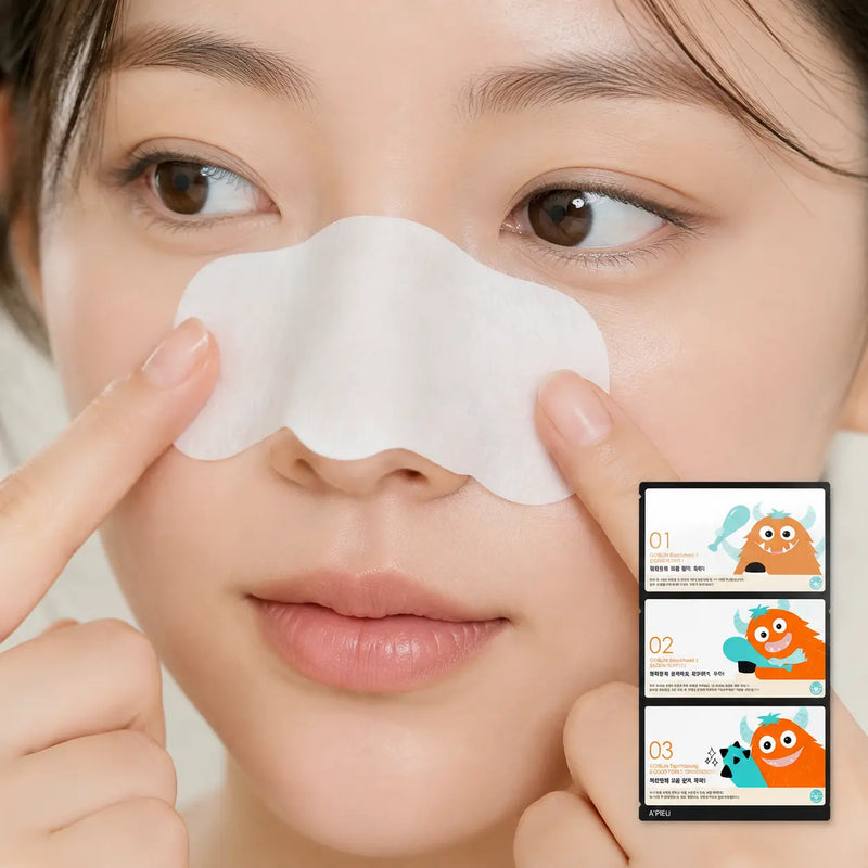 Applying an A'PIEU Goblin nose-care sheet