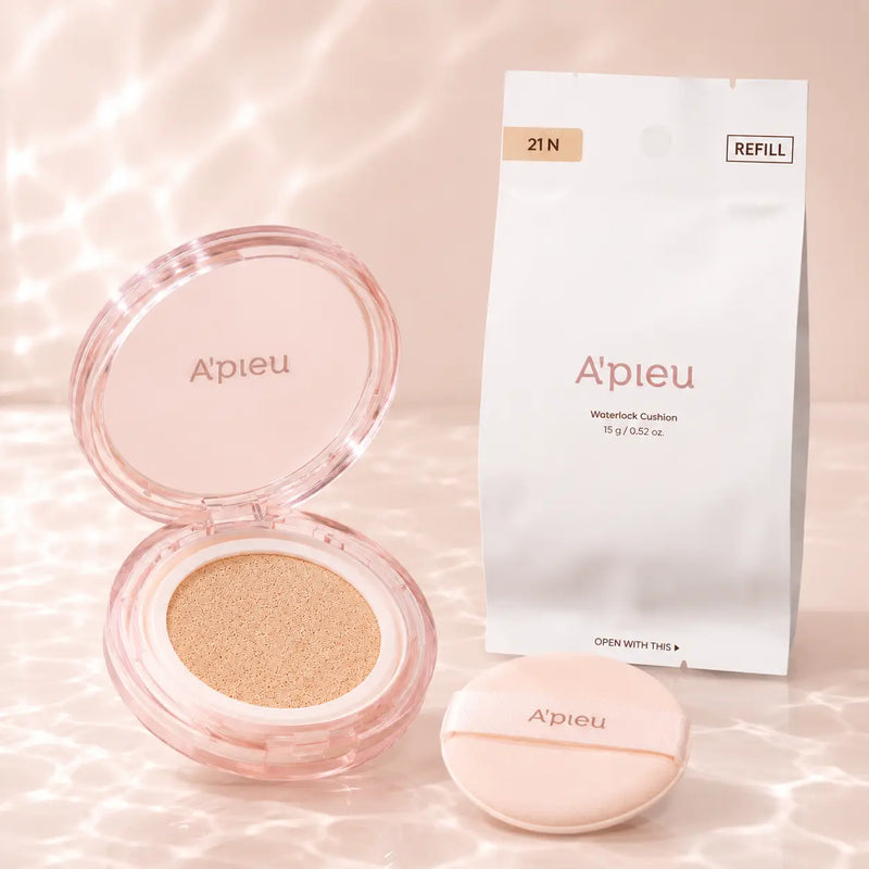 A'PIEU Waterlock Cushion #21N compact, puff and 15 g refill