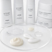 Five ATOMY The Fame skincare textures from toner to nutrition cream