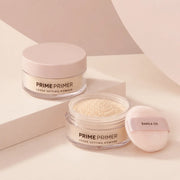 BANILA CO Prime Primer Loose Setting Powder jar, puff and ivory powder