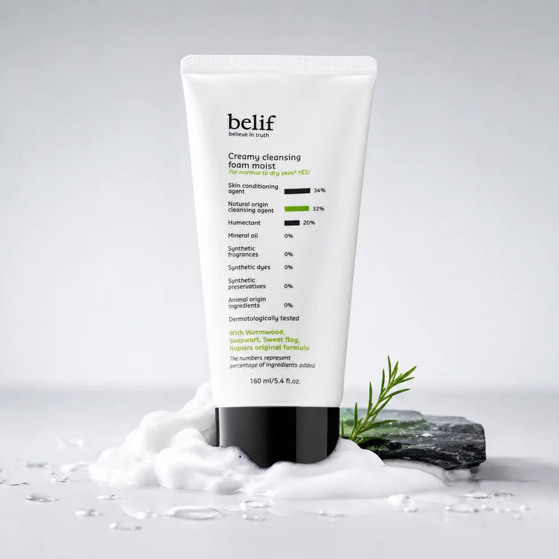 belif Manology Ultimate Multi Cleansing Foam 160 ml with rich white foam