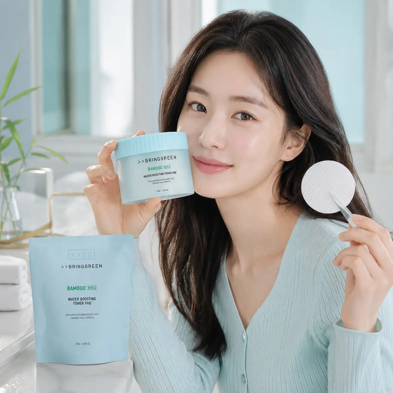 BRINGGREEN Bamboo Hyalu Water Boosting Toner Pad hydrating routine