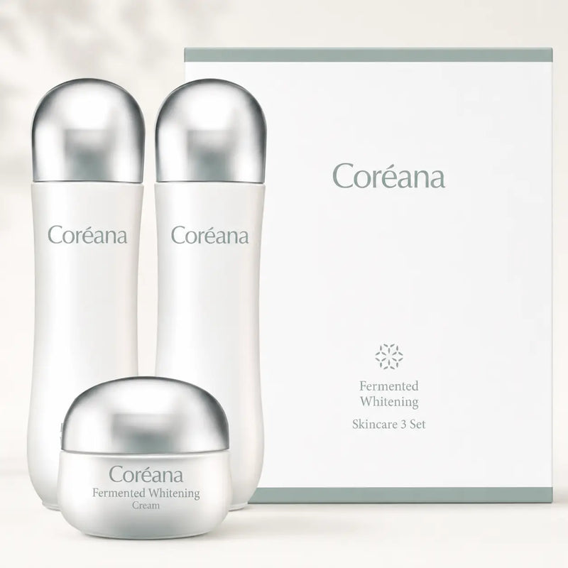 Coreana Fermented Whitening Skincare 3 Set with toner, emulsion, cream and presentation box