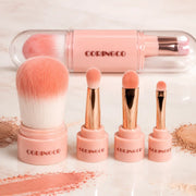 Four CORINGCO Cotton Candy brush heads with compact capsule