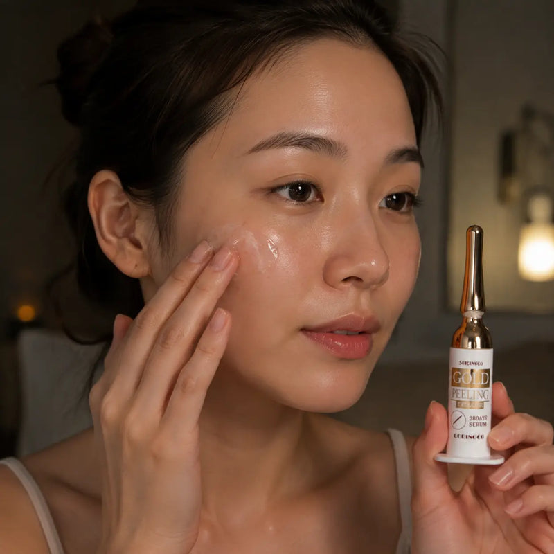 CORINGCO Gold Peeling 28 Days spicule serum applied at night