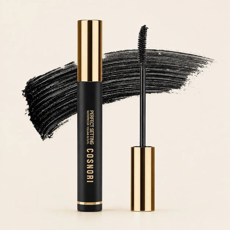COSNORI Perfect Setting Waterproof Volume and Curl Mascara 7 ml in black and gold
