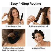 Overnight Satin Heatless Curl Set, 4-Piece