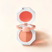 DEAR DAHLIA Paradise Dual Palette #09 Sunset Romance with rosy brick balm and split rose bronze glitter pan