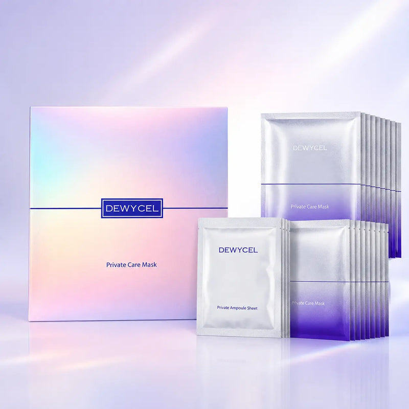 DEWYCEL Private Care Mask 10 Set with iridescent box and three step mask sachets