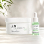 Dr.AG+ Cica Repair Peeling Pad 40 count and Cica Hyaluronic Calming Ampoule 25 ml set