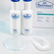 Close-up of Dr.Belmeur Advanced Cica toner and lightweight milky emulsion textures