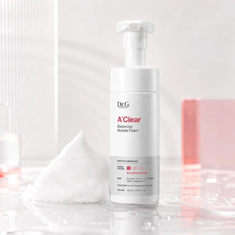 Dr.G A'Clear Balancing Bubble Foam 150 ml pump bottle with dense foam