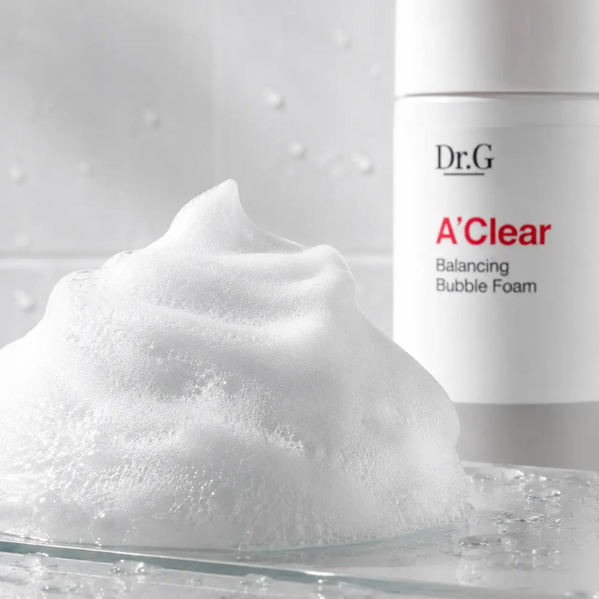 Macro view of dense fine white cleansing micro-bubbles
