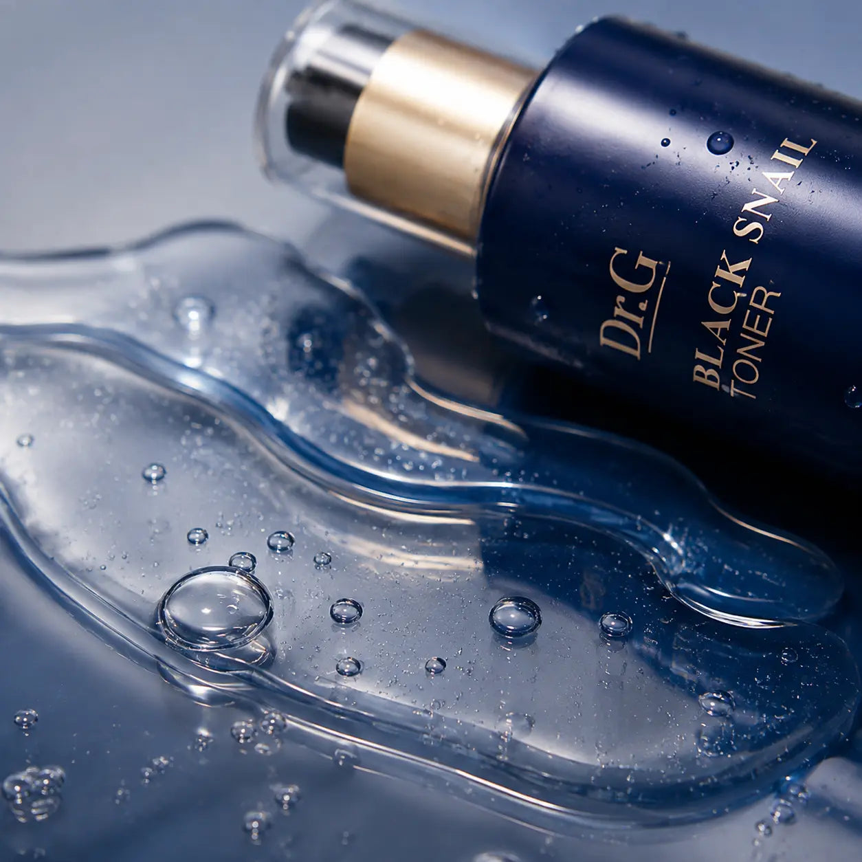 Macro view of the clear lightly viscous hydrating toner texture