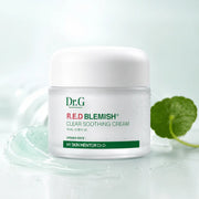 Dr.G R.E.D Blemish Clear Soothing Cream 70 ml with pale gel cream texture