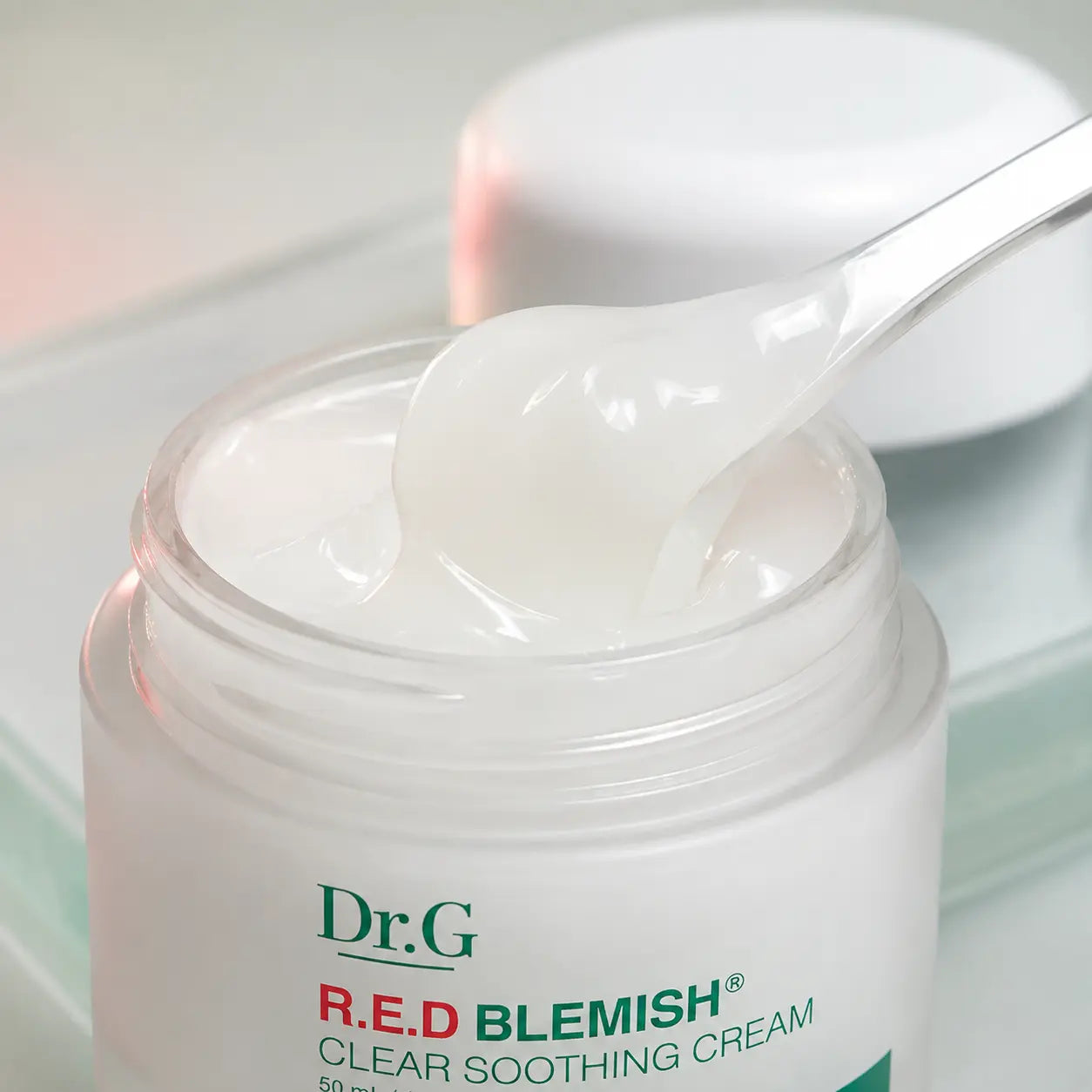 Lightweight gel-cream texture of Dr.G R.E.D Blemish Cream