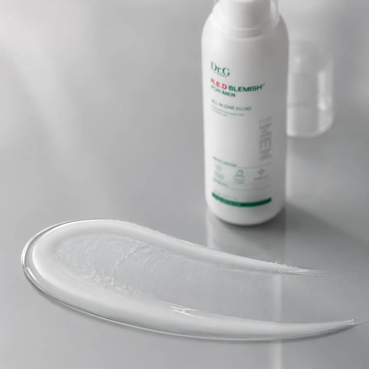 Lightweight lotion texture of Dr.G R.E.D Blemish For Men All In One Fluid