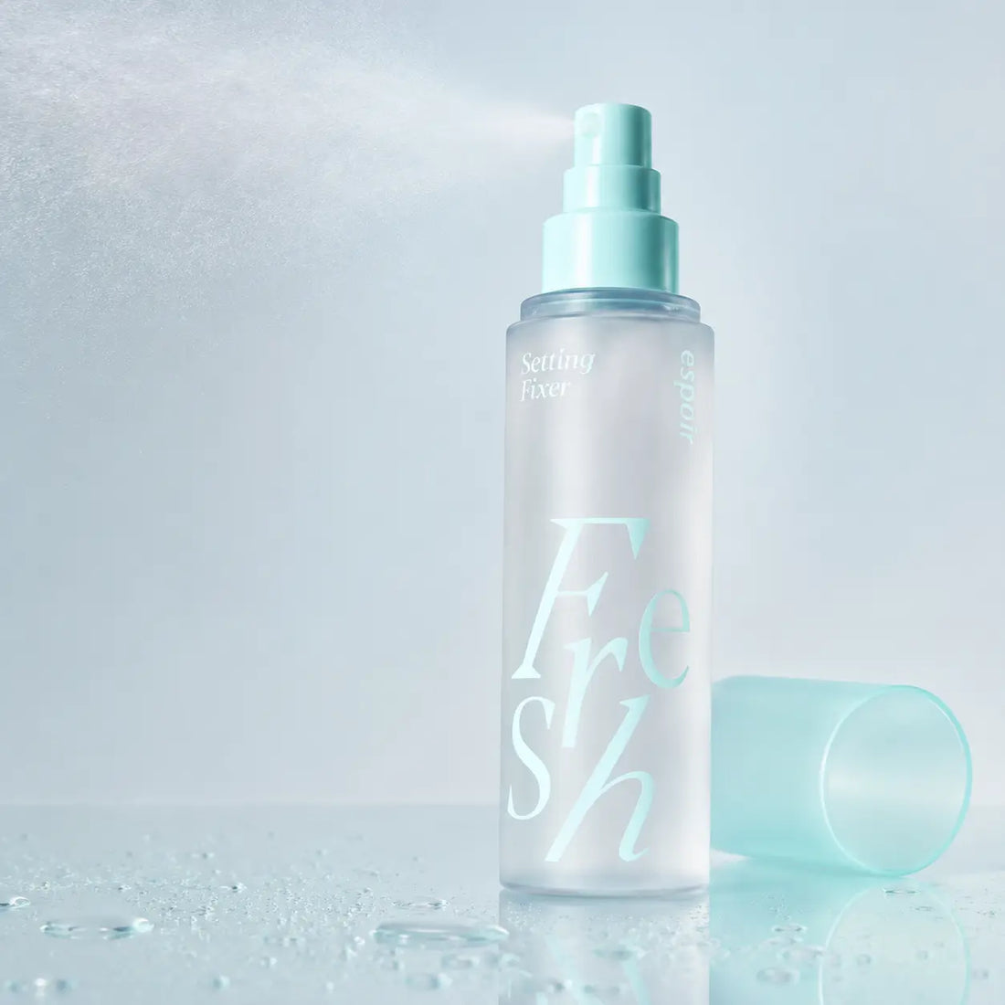 Clear water-light micro mist; fresh fast-drying finish