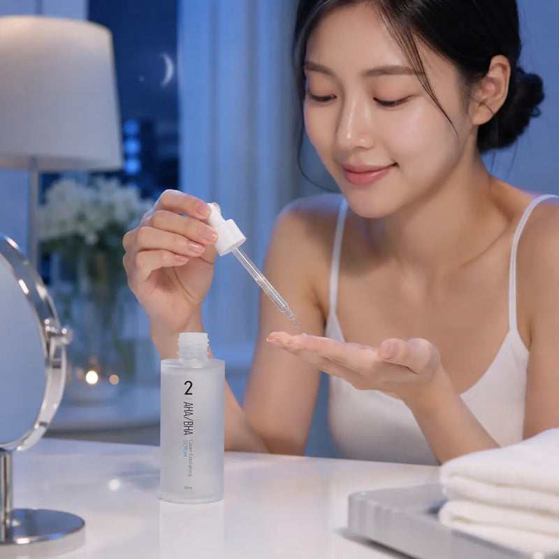 EUNYUL AHA/BHA Clean Exfoliating Serum evening application