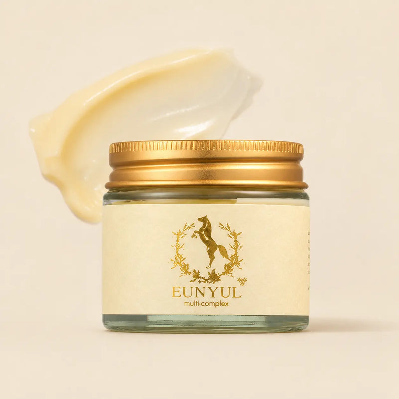 EUNYUL Horse Oil Cream 70 g gold jar with rich cream texture