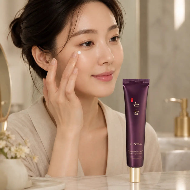 Applying EUNYUL Premium Eye Cream around the eye