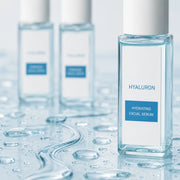 EUNYUL Real Hyaluron Serum clear watery texture and three bottles
