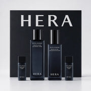 HERA Homme Black Active toner and emulsion gift set with full sizes and travel minis