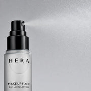 Macro view of HERA Make Up Fixer pump releasing an ultrafine mist