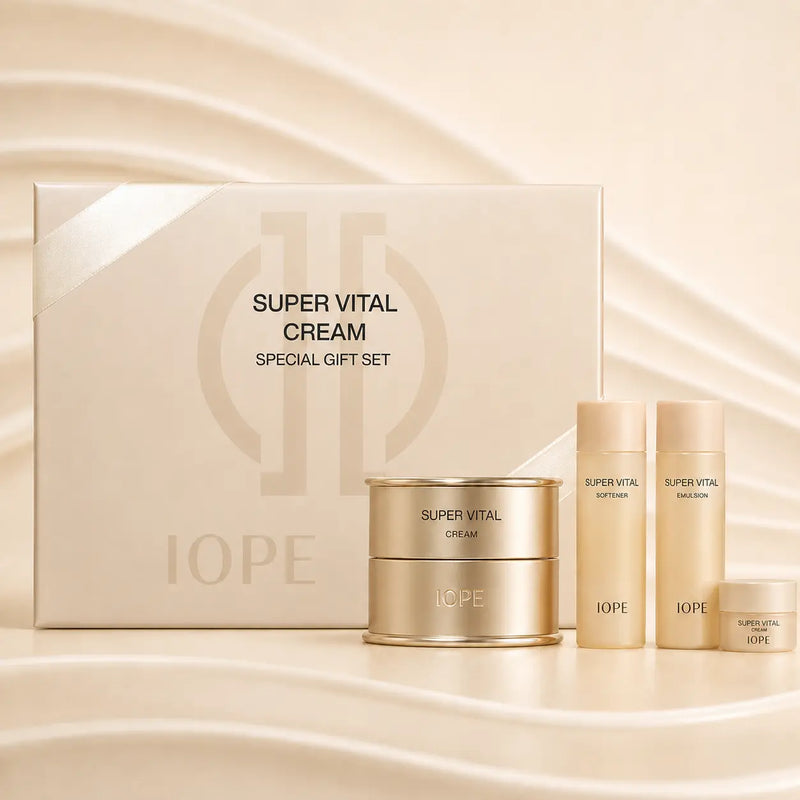 IOPE Super Vital Cream Special Gift Set with four skincare pieces