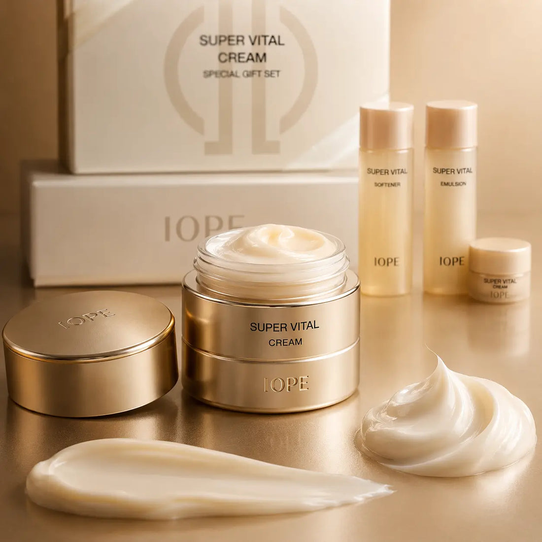 Dense silky cream, rich satin luminous finish