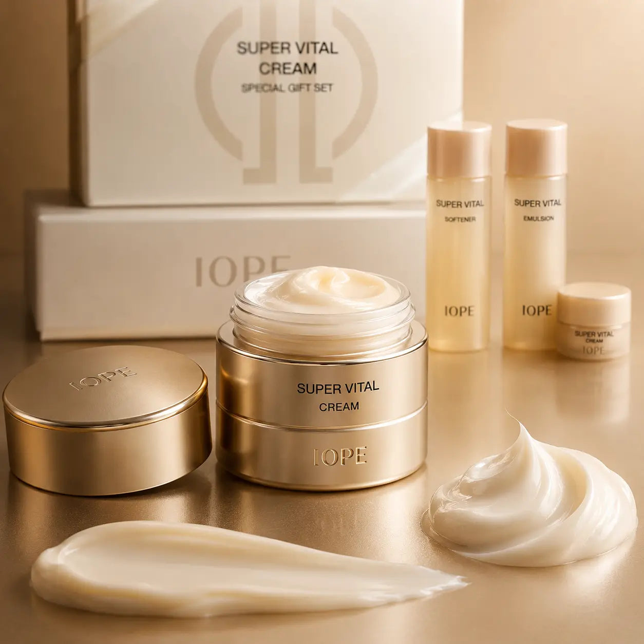 Rich satin texture of IOPE Super Vital Cream
